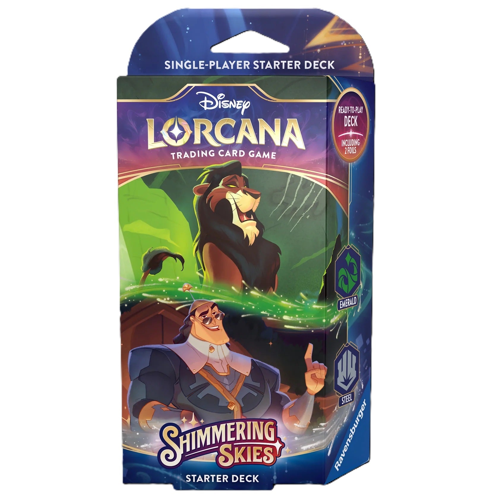 Disney Lorcana Shimmering Skies: Starter Deck - Emerald & Steel, English Edition